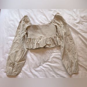 NWT Beige Pacsun Babydoll Long Sleeve Shirt